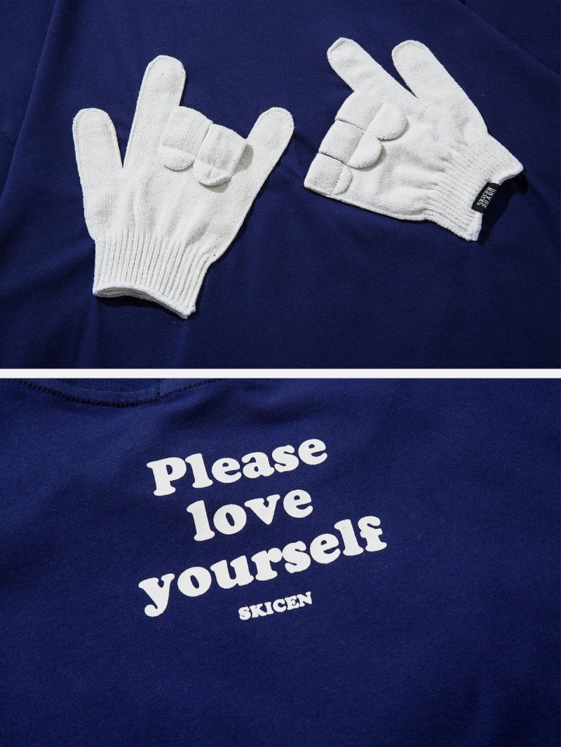 T Shirts Aelfric Eden Gloves Gestures Graphique Tee Noir | GCC-14228621